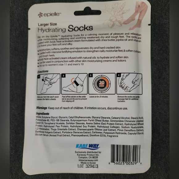 Epielle Moisturizing, Hydrating, Nourishing Glove & Sock Set of 5 - NEW - Picture 3 of 11